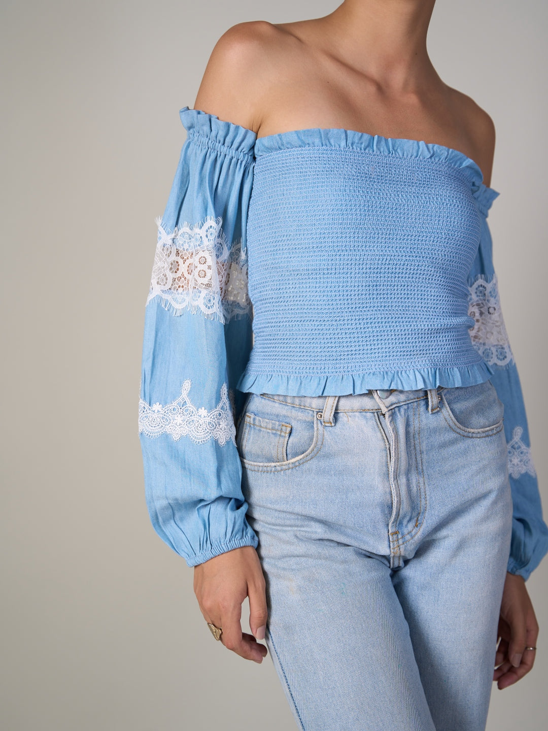 Blue Bishop Sleeve Top