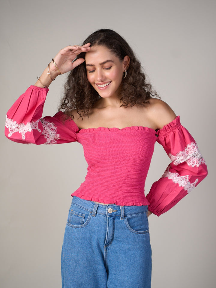 Pink Bishop Sleeve Top