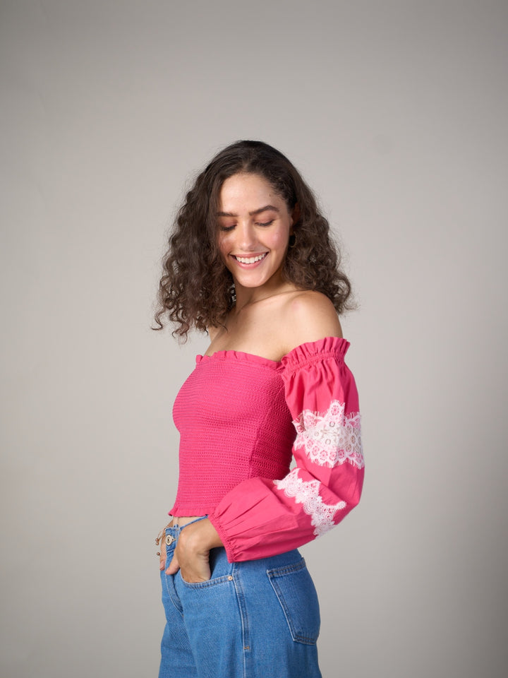 Pink Bishop Sleeve Top