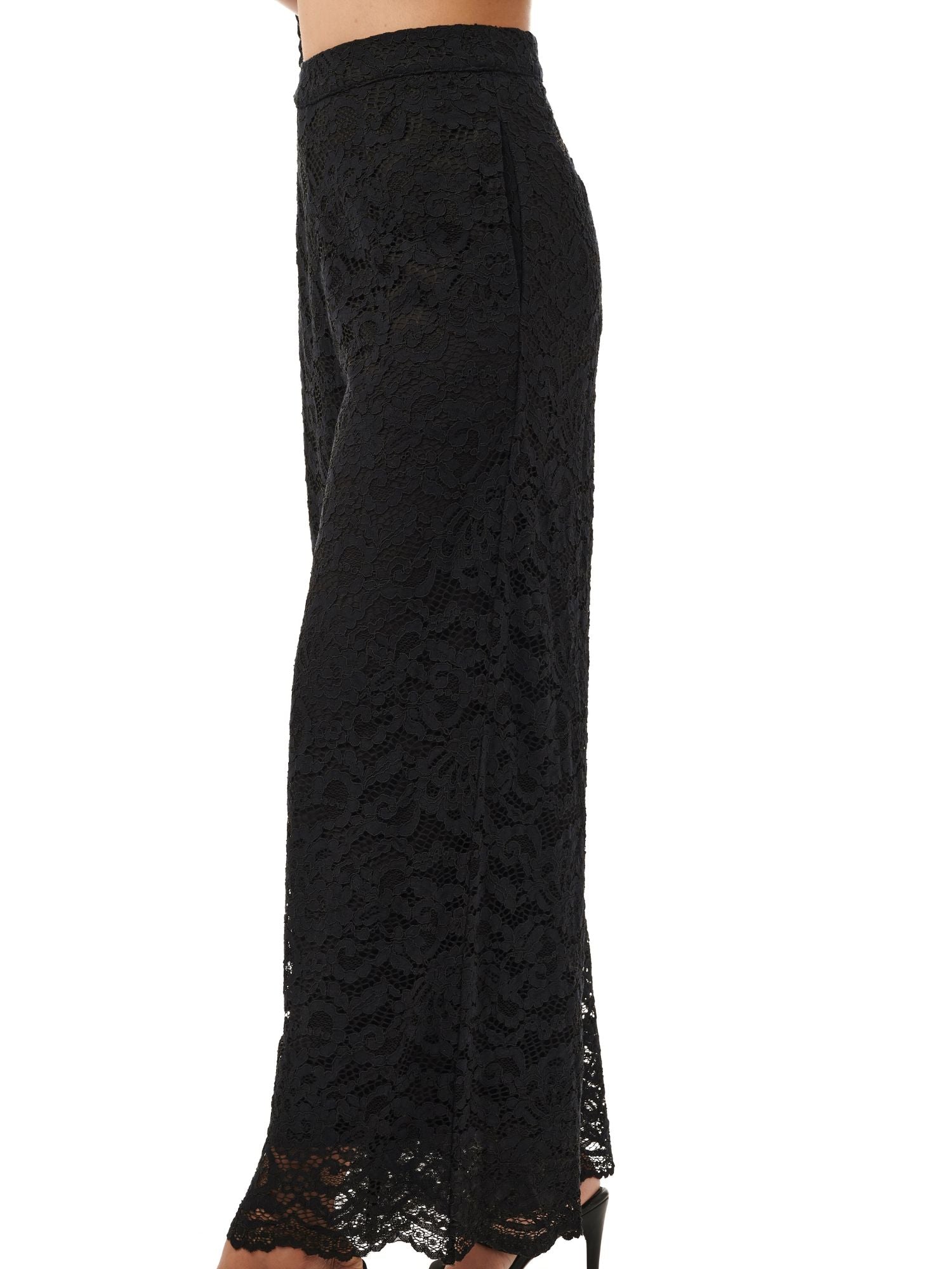 Prabal Gurung Pleat Front Corded Lace Wide Leg Pants - Bergdorf Goodman