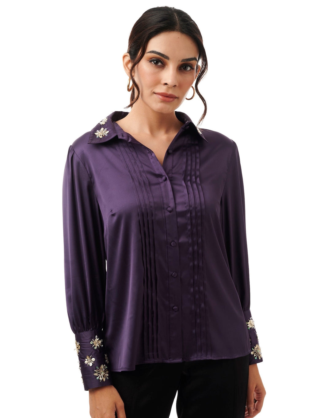 Embroidered Imperial Satin Shirt – Style Island